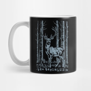 Deer in the forest - vintage blockprint Mug